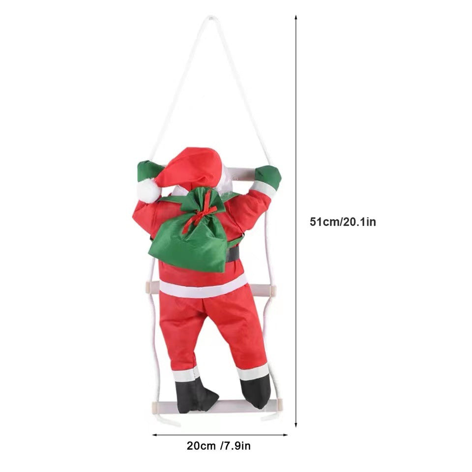 Kletternder Weihnachtsmann auf Leiter – Weihnachtsdeko