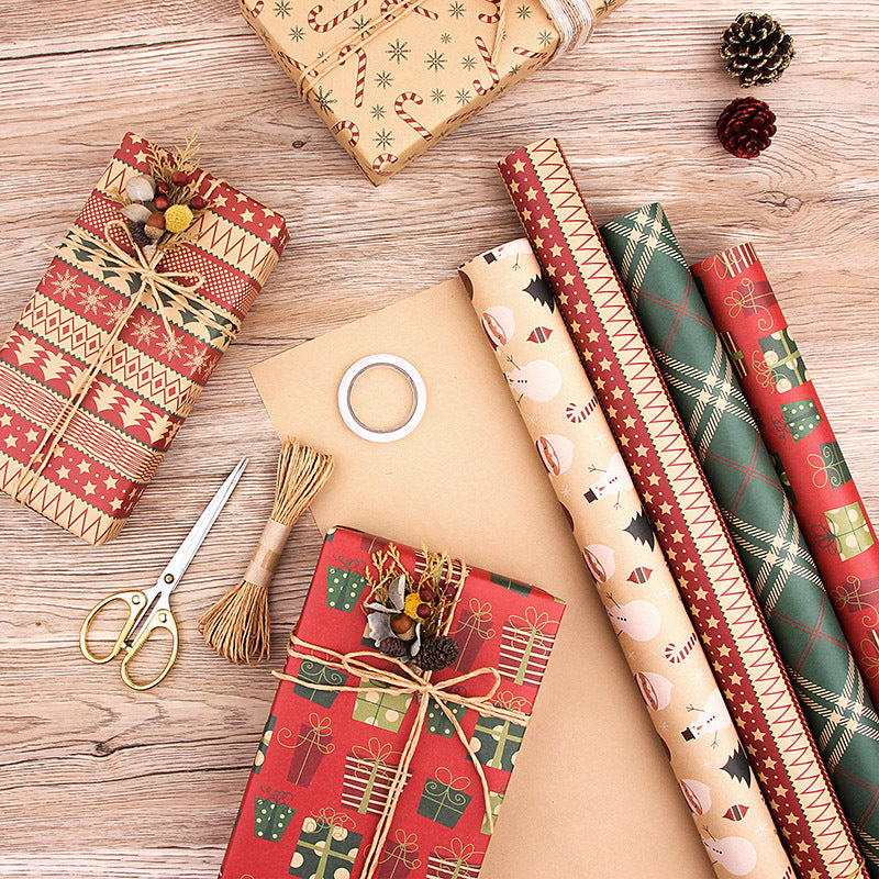Papier cadeau kraft de Noël vintage
