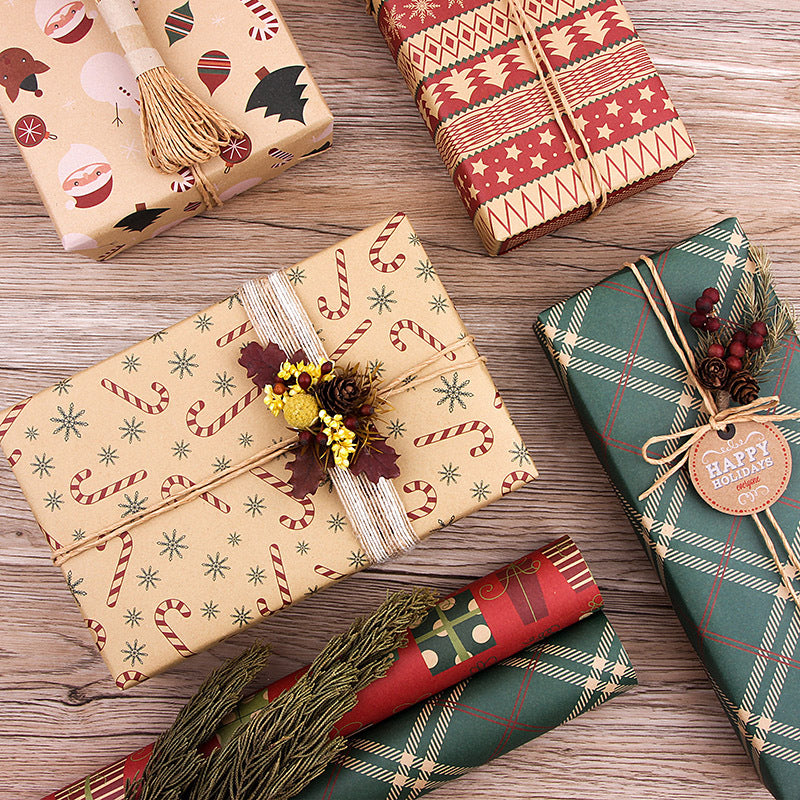 Papier cadeau kraft de Noël vintage