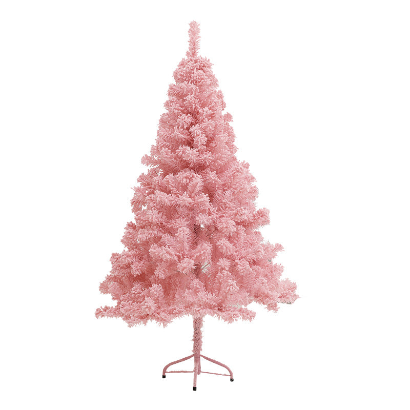 Albero di Natale da tavolo rosa floccato da 60 cm