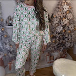 Women's Christmas Print Long Pajama Set 4