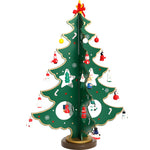Árbol de Navidad de mesa de madera pintado a mano