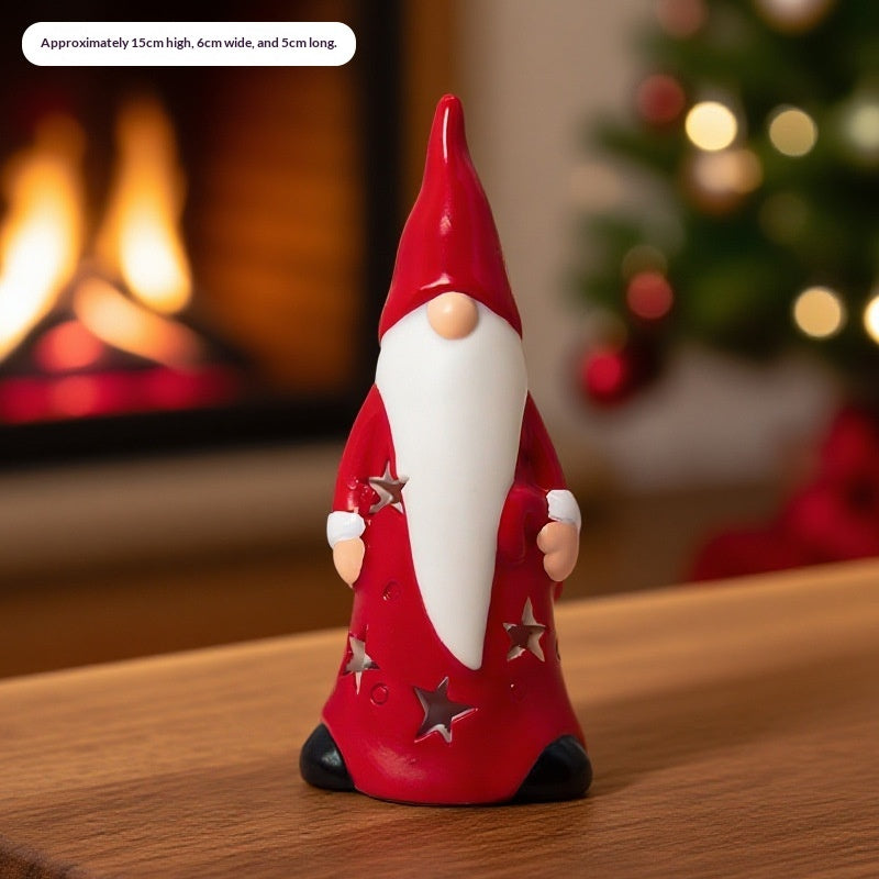 Vinyl Santa and Snowman Christmas Figurines