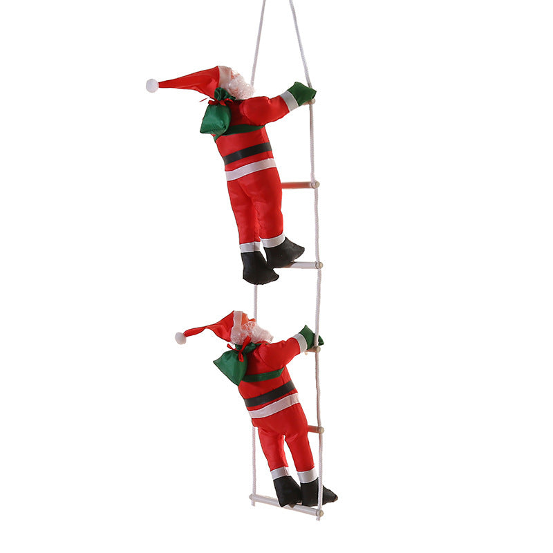 Kletternder Weihnachtsmann auf Leiter – Weihnachtsdeko