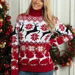 Couples Christmas Reindeer Jacquard Turtleneck Sweater 5