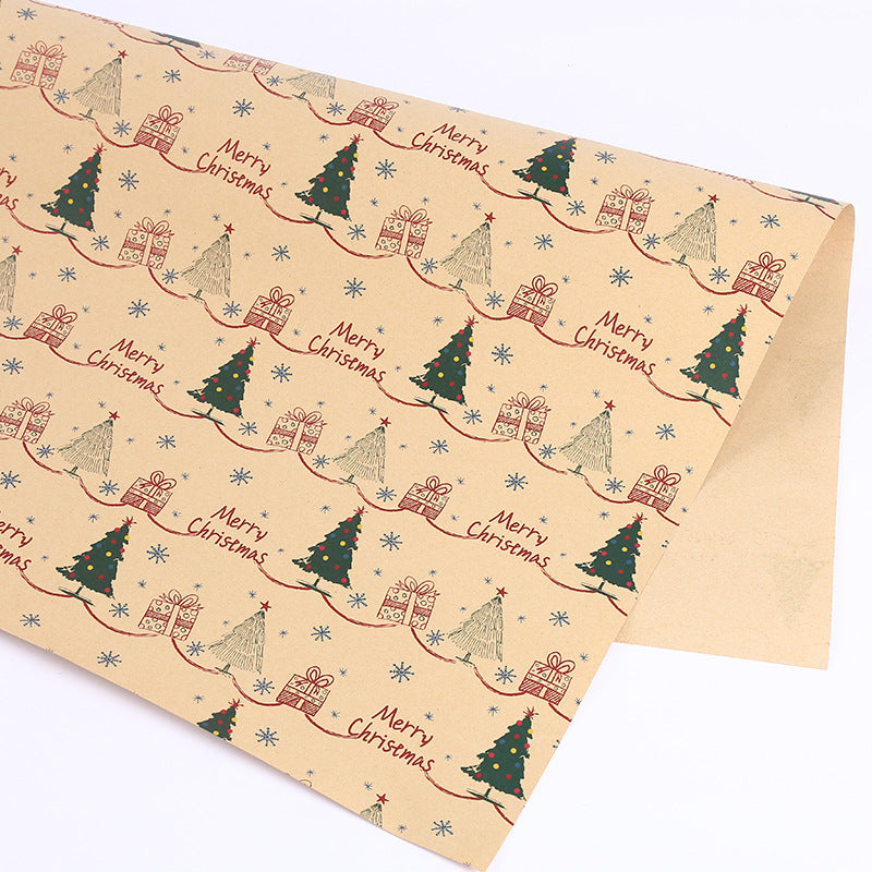 Papel de Embrulho de Natal Kraft Grosso 50x70 cm
