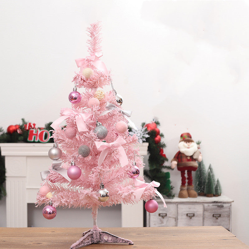 60 cm Pink Flocked Tabletop Christmas Tree