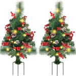 Luce solare a picchetto da giardino ad albero di Natale
