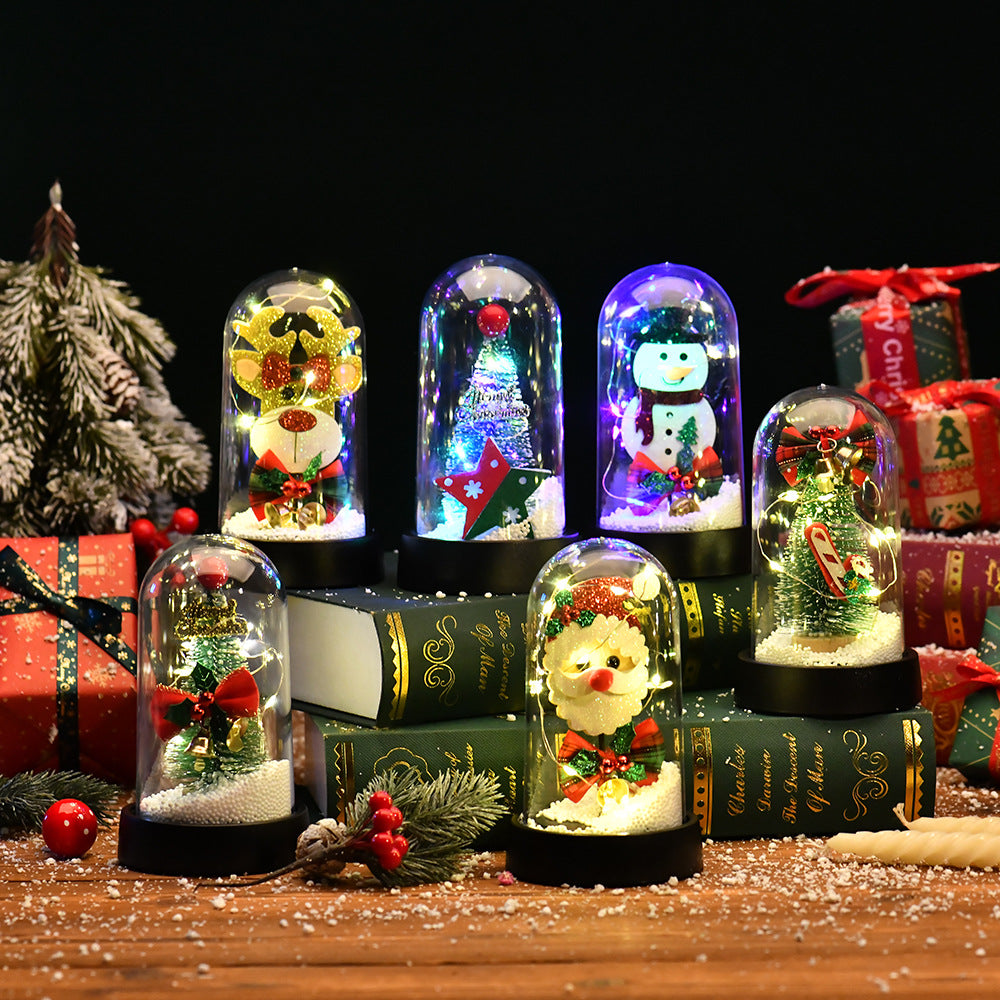 LEDローズ ガラスドーム クリスマスデコレーション