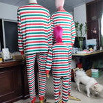 Striped Christmas Matching Family Pajamas 3