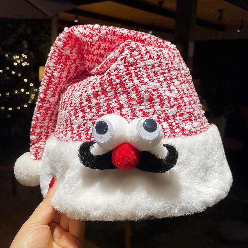 Sjov julehue i plys med festlige designs