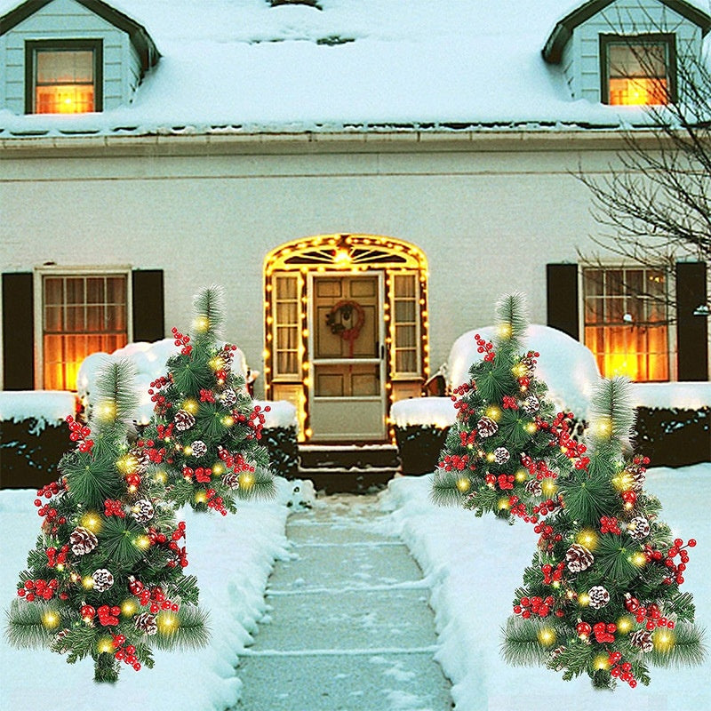 Luce solare a picchetto da giardino ad albero di Natale