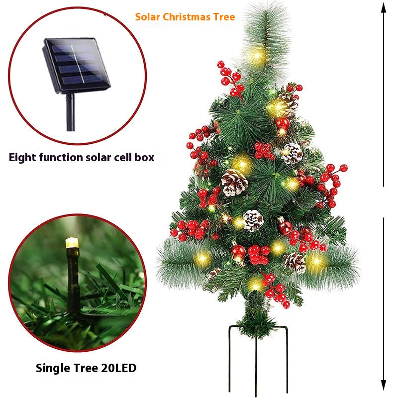 Luce solare a picchetto da giardino ad albero di Natale