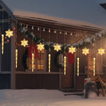 Catena di luci LED natalizie con ghiaccioli e fiocchi di neve
