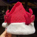 Sjov julehue i plys med festlige designs