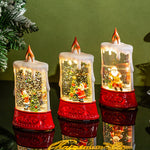 Vannfylt julescene med lys i stearinlysstil