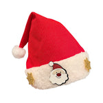 Sjov julehue i plys med festlige designs