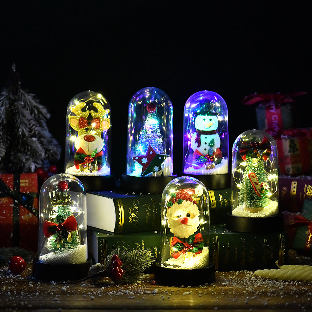 LEDローズ ガラスドーム クリスマスデコレーション