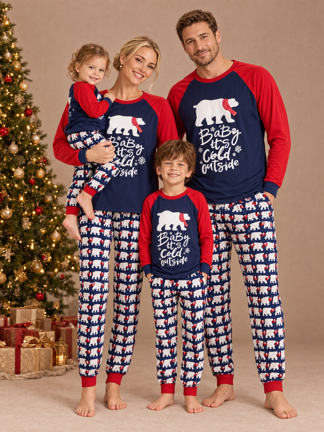 Christmas Elements Matching Family Pajamas – family photoshoot