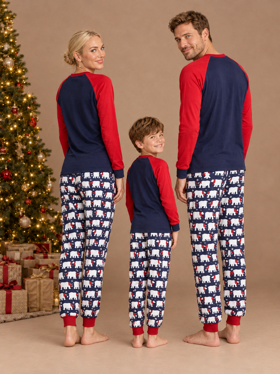 Christmas Elements Matching Family Pajamas – back view