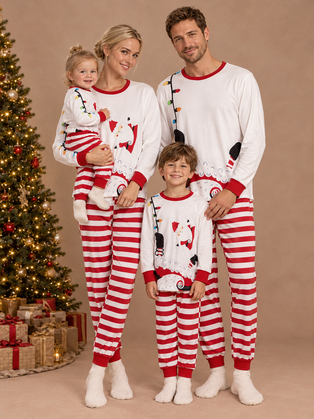 Colorblock Christmas Matching Family Lounge Set – family photoshoot