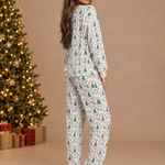 Women's Christmas Print Long Pajama Set – back view