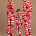 Simple Christmas Print Matching Family Pajamas – back view