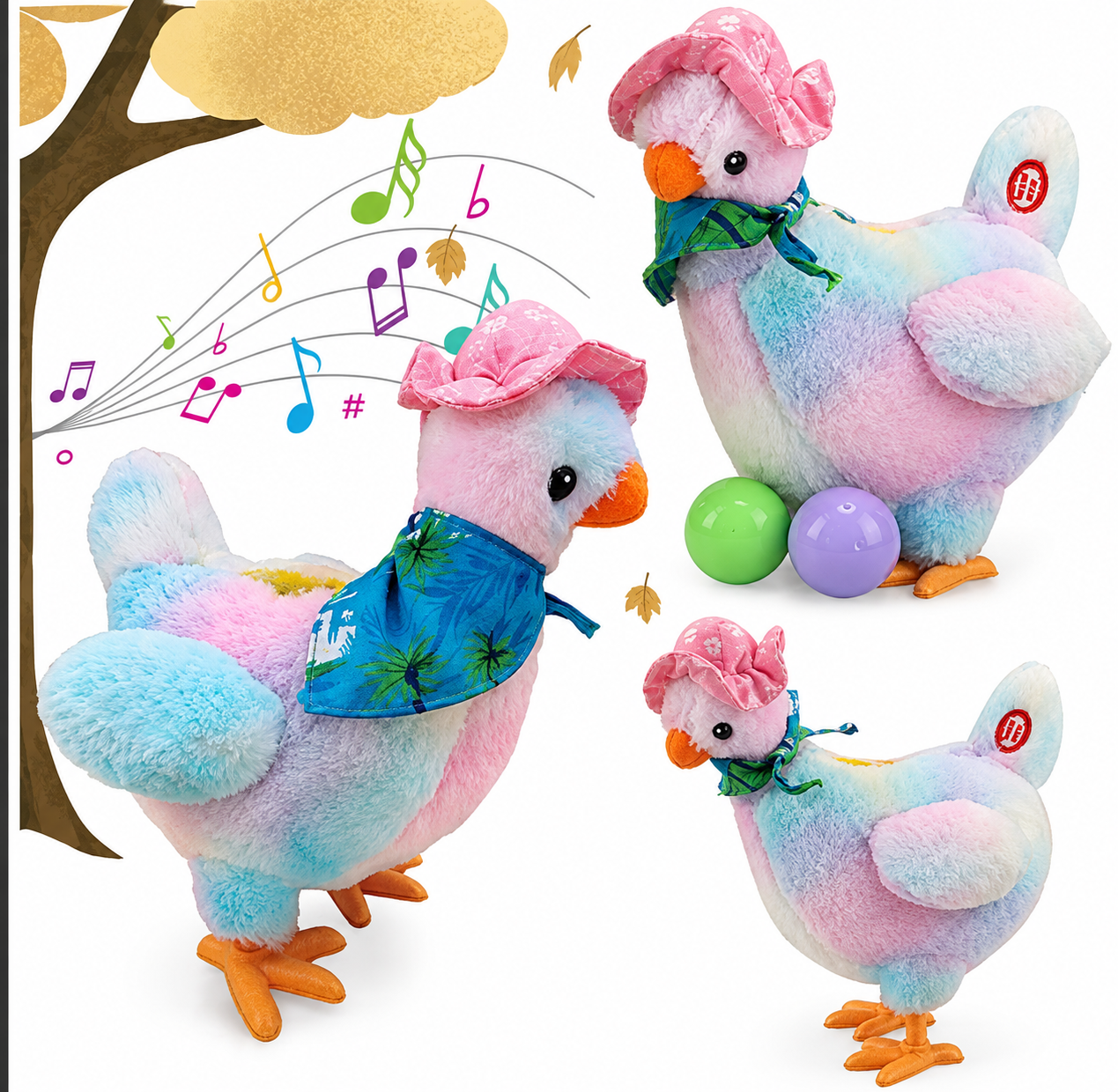 Electric Egg-Laying Hen Plush Toy