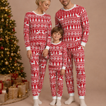 Simple Christmas Print Matching Family Pajamas – family photoshoot