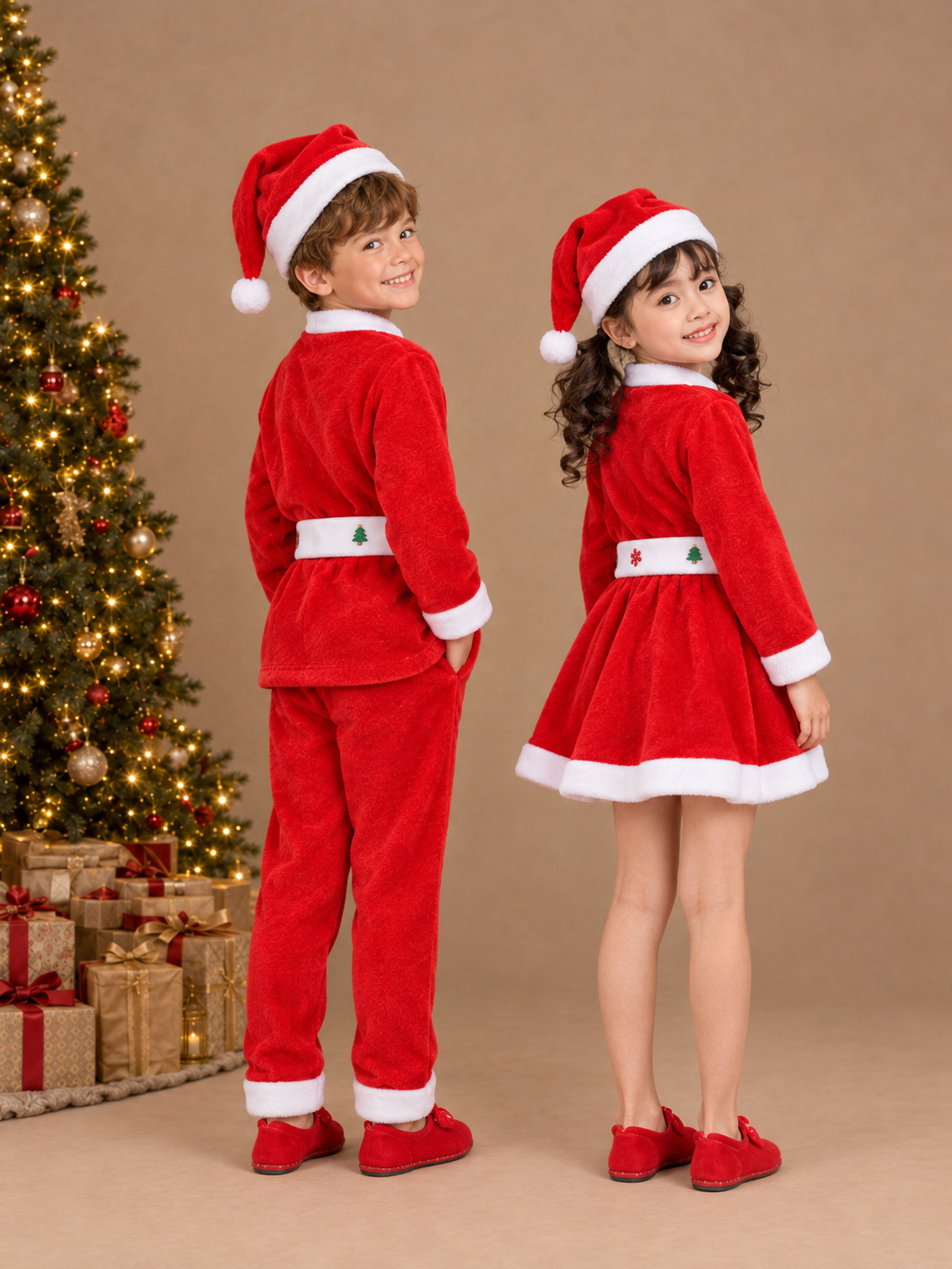 Santa & Mrs. Claus Christmas Costume Set – back view