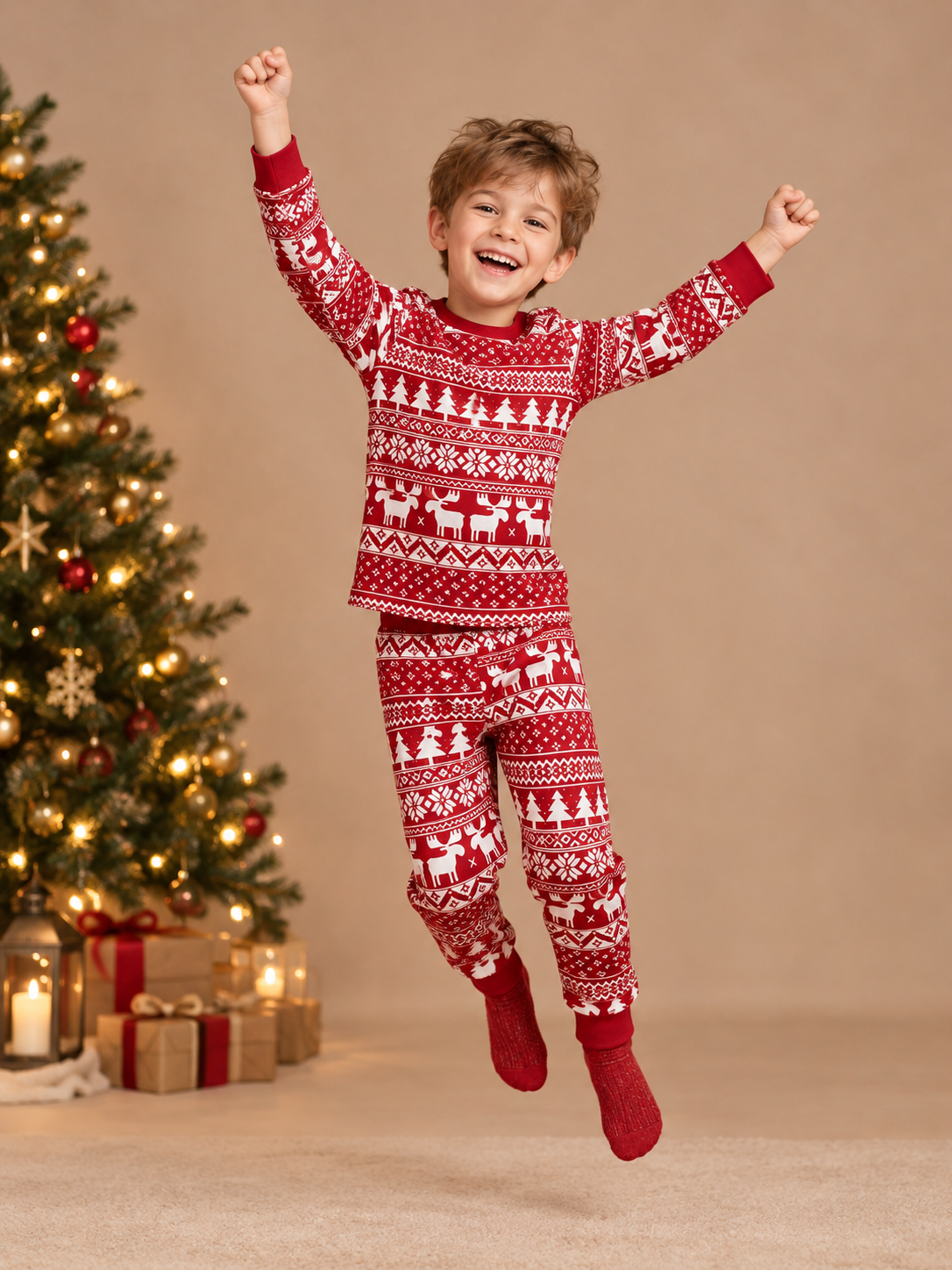 Matching Family Christmas Pajamas – Nordic Reindeer 5
