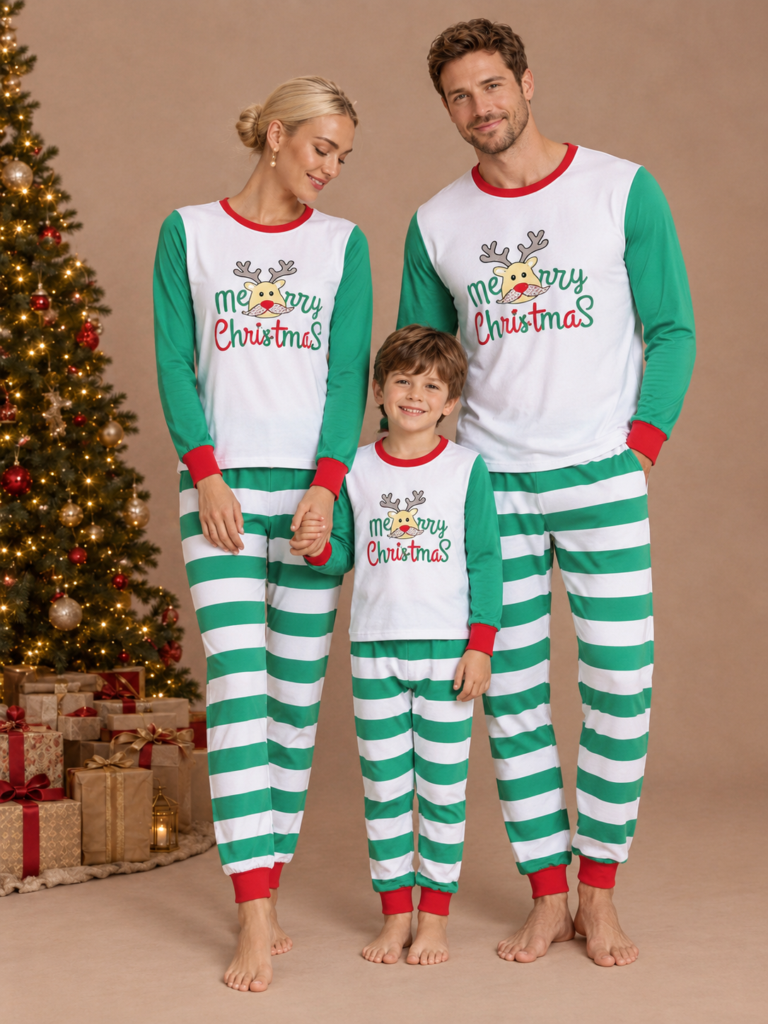 Candy Stripe Christmas Matching Family Pajamas – family photoshoot