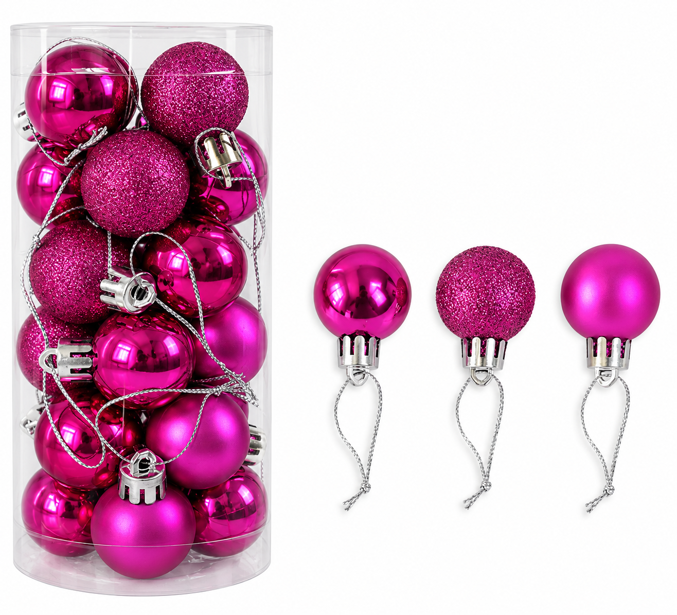 Shiny and Matte Christmas Ball Ornaments