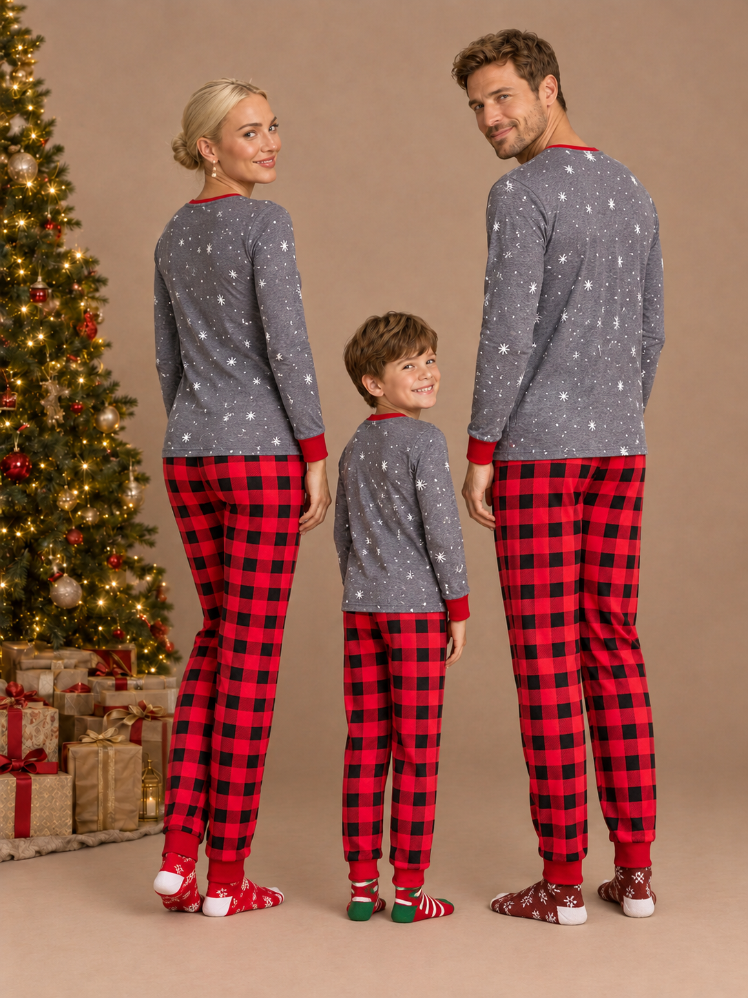 Christmas Bear Matching Family Pajamas – back view