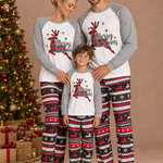 Festive Print Matching Family Christmas Pajamas – family photoshoot