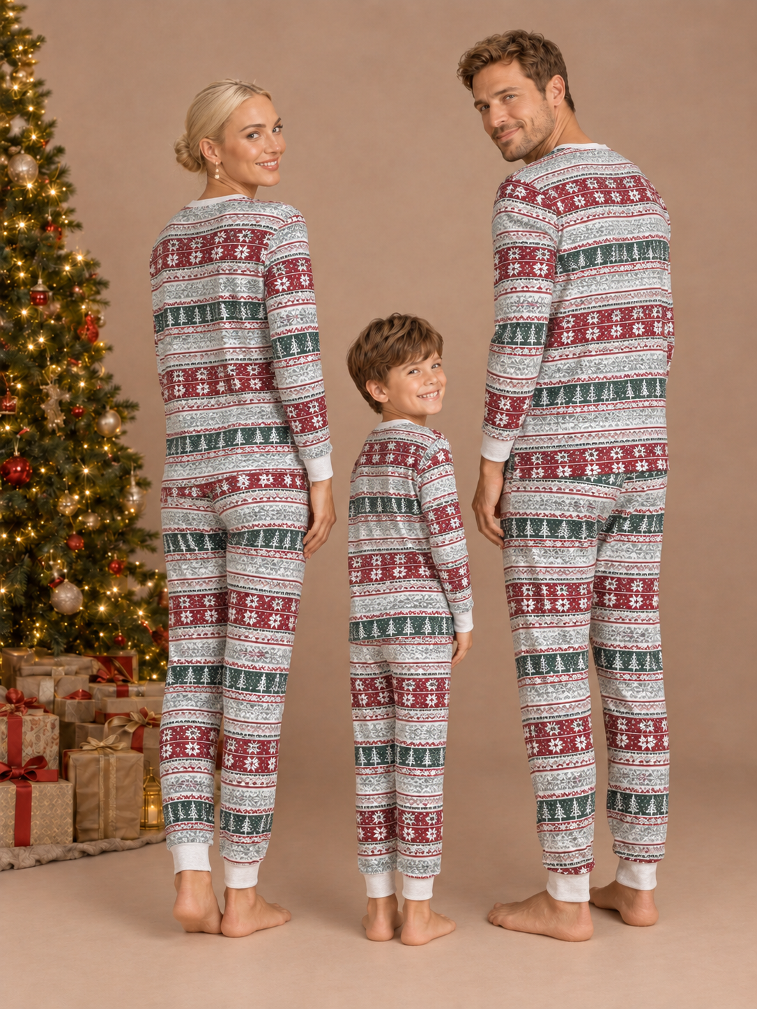 Classic Christmas Matching Family Lounge Set – back view