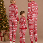 Matching family Christmas pajamas back view